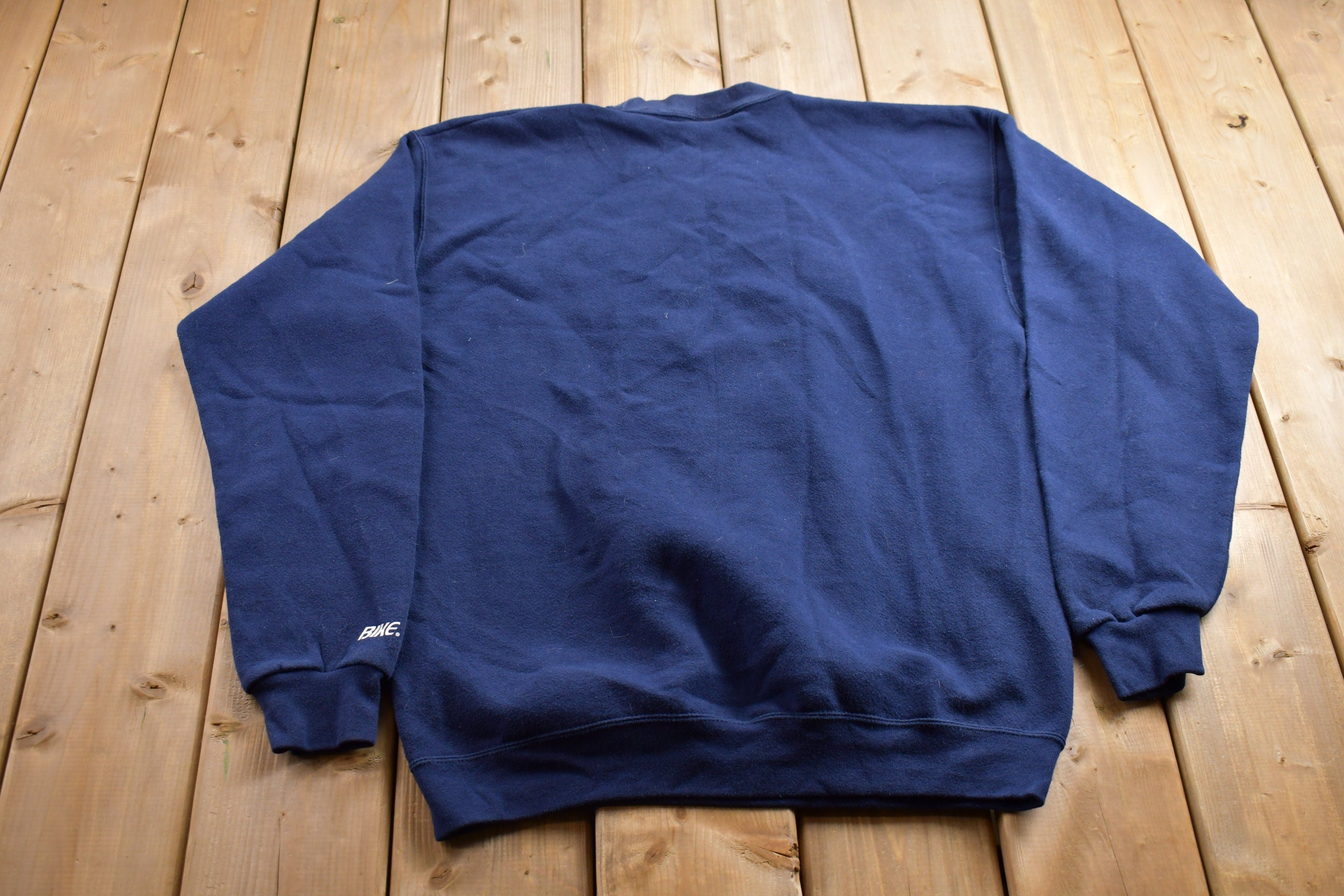Vintage 1990s Bike Blank Navy Blue Crewneck Sweatshirt