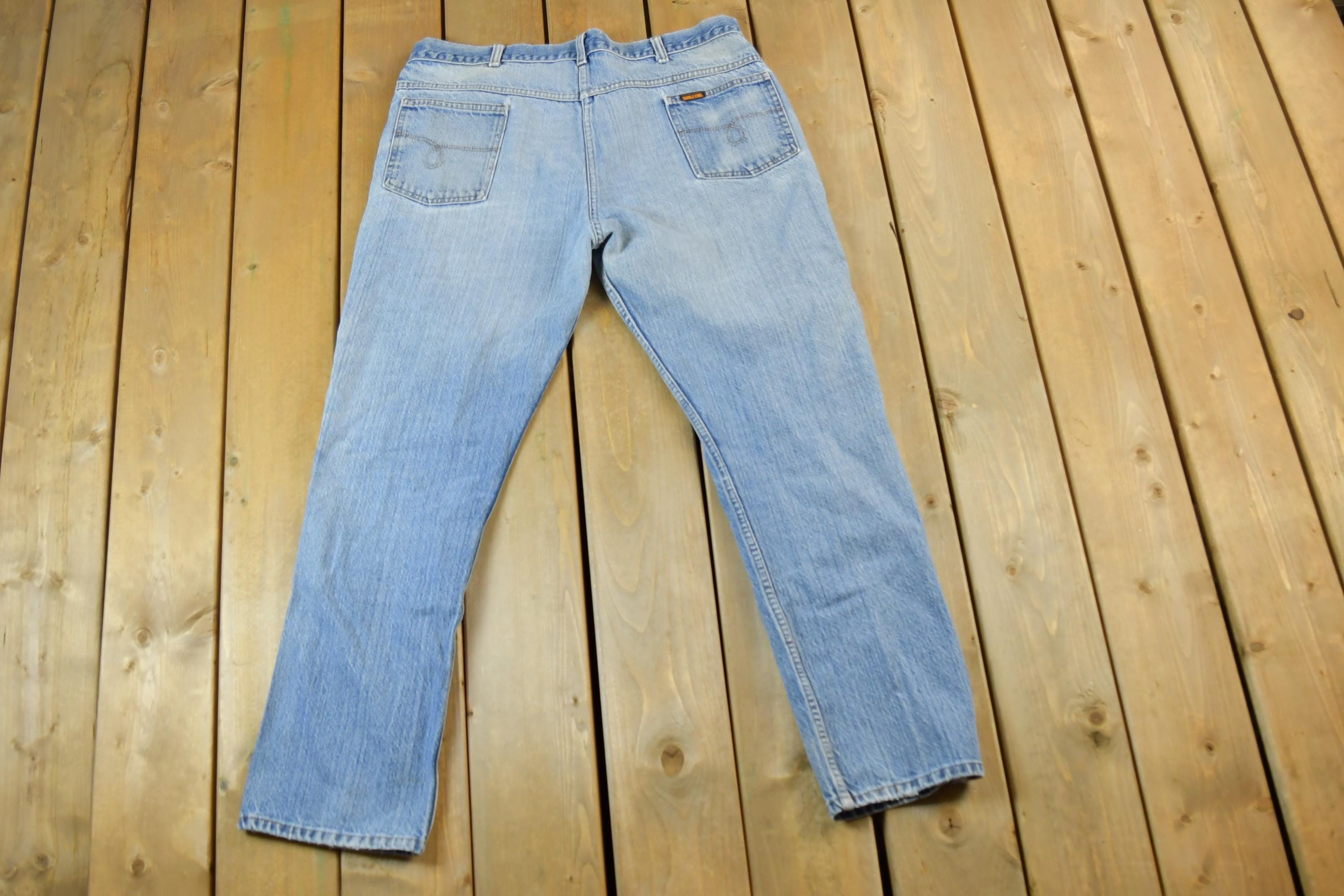 Vintage 1970s Saddle King Denim Jeans Size 40 x 30 Made In USA