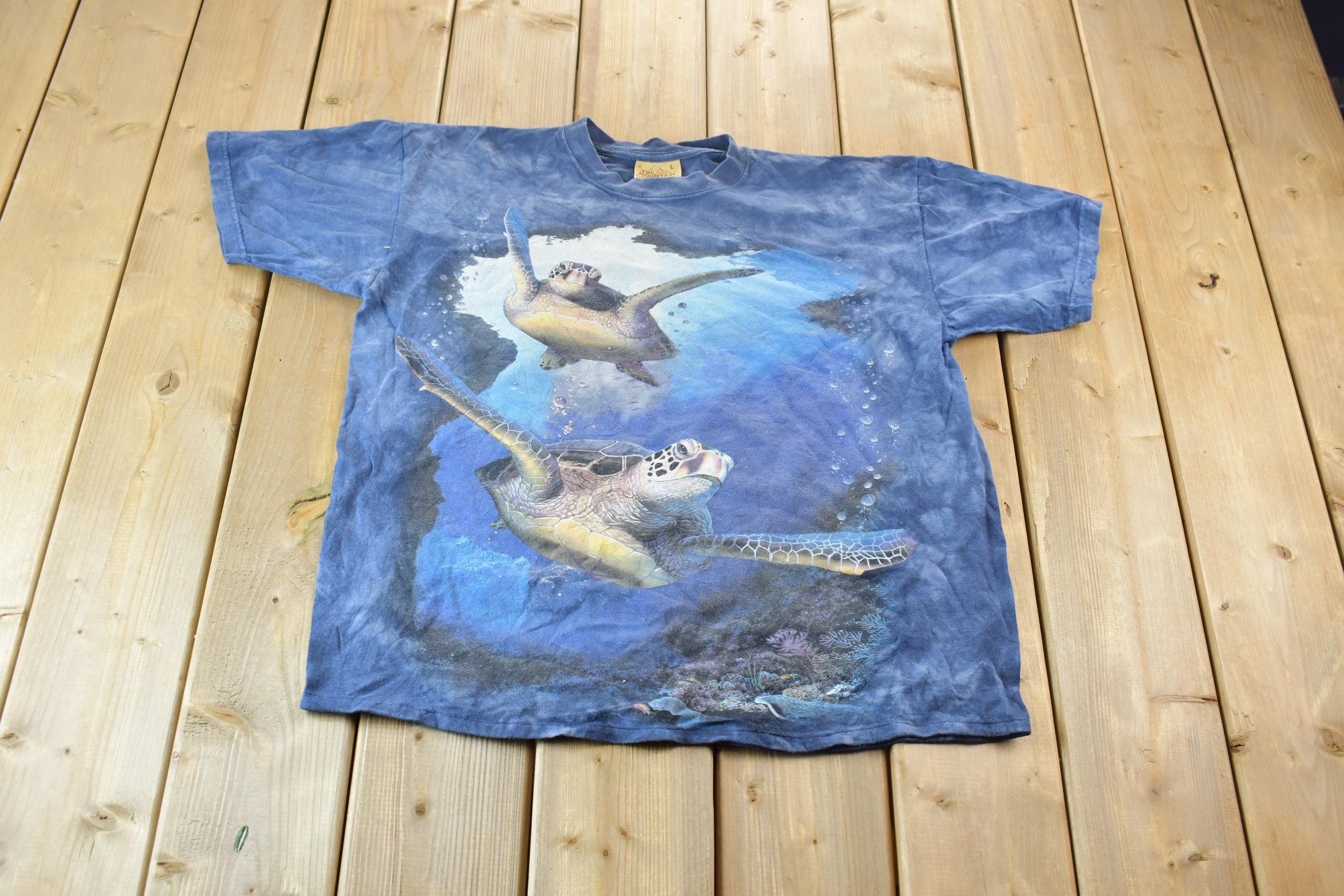 Vintage 1990s Turtle Ocean Theme The Mountain Single Stitch Graphic