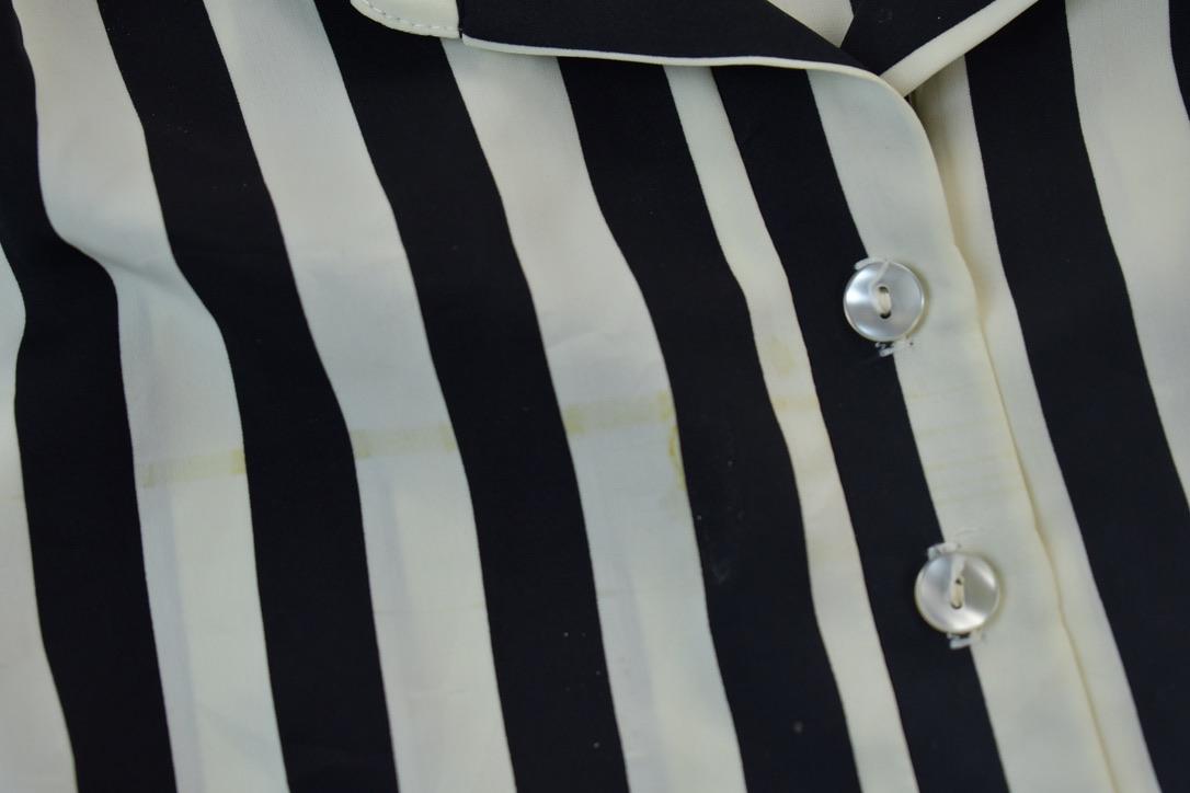 Vintage 1990s Black & White Patterned Striped Shirt