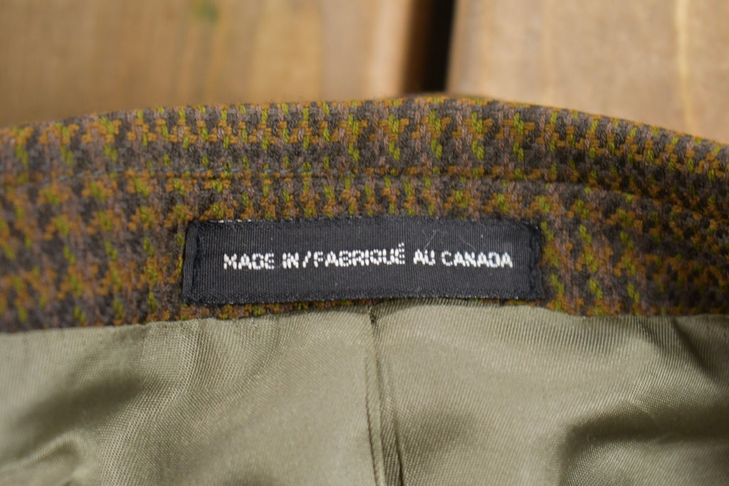 Vintage 1980s Plaid Wool Blazer