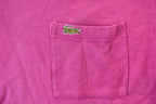 Vintage 1990s Bright Pink Lacoste Alligator Logo Single Stitch Textured Pocket T-Shirt