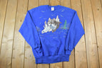 Vintage 1990s Art Wolf Outdoorsman Crewneck Sweatshirt