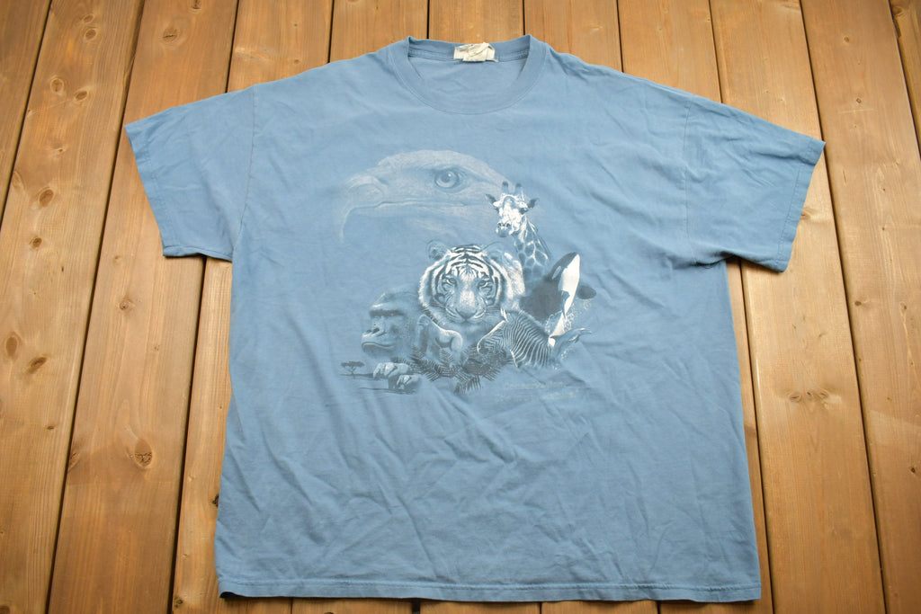 Vintage 1990s Busch Gardens Animal Family Graphic T-Shirt