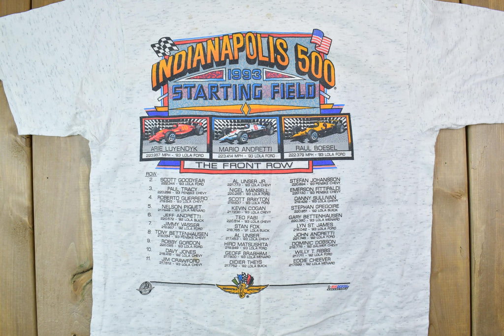 Vintage 1993 Indianapolis 500 Starting Field Racing T-Shirt