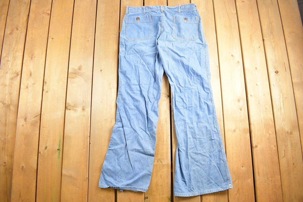 Vintage 1980s Baggy Flare Denim Jeans Size 33 x 31