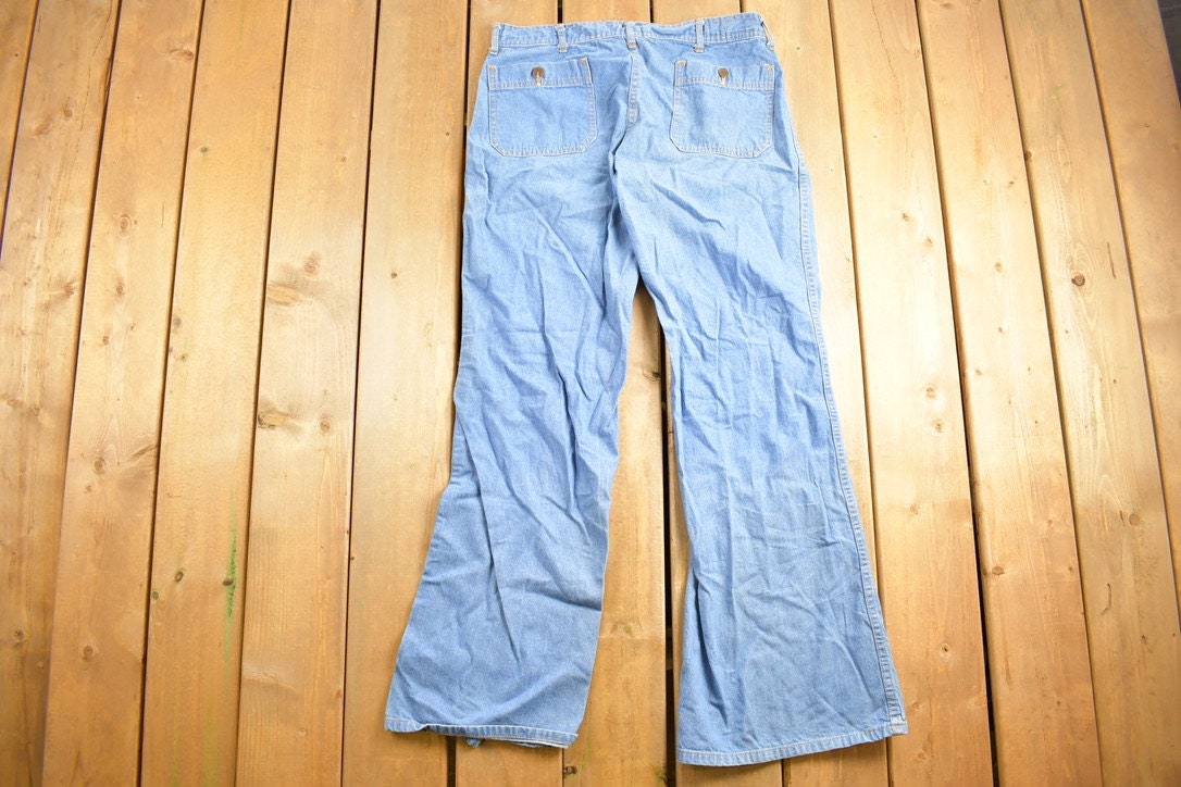 Vintage 1980s Baggy Flare Denim Jeans Size 33 x 31