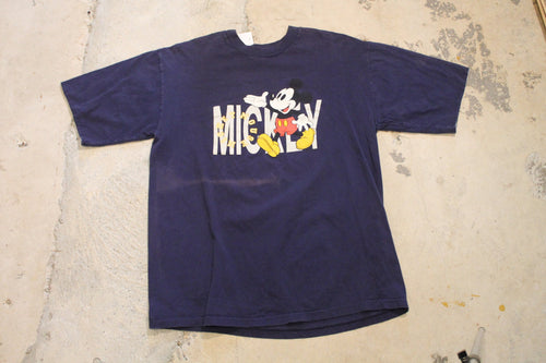Vintage 1990s Mickey Mouse Graphic Disney T Shirt / 80s / 90s / Streetwear Fashion / Mickey Mouse Spell Out / Made In USA