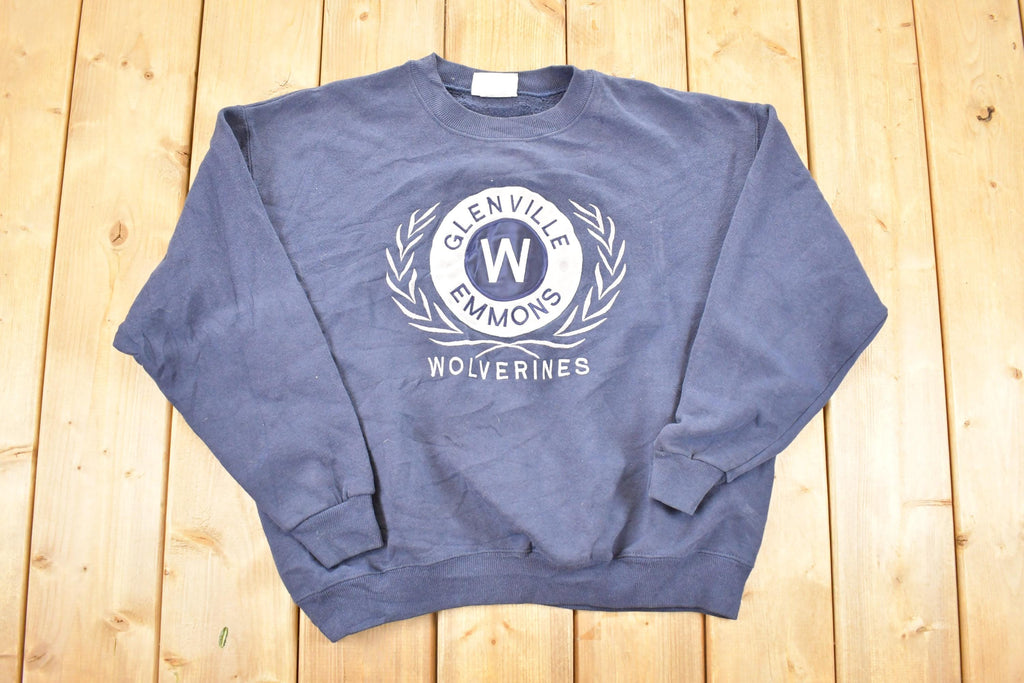 Vintage 1990s Glenville Emmons Wolverines University Crewneck Sweater Men's L