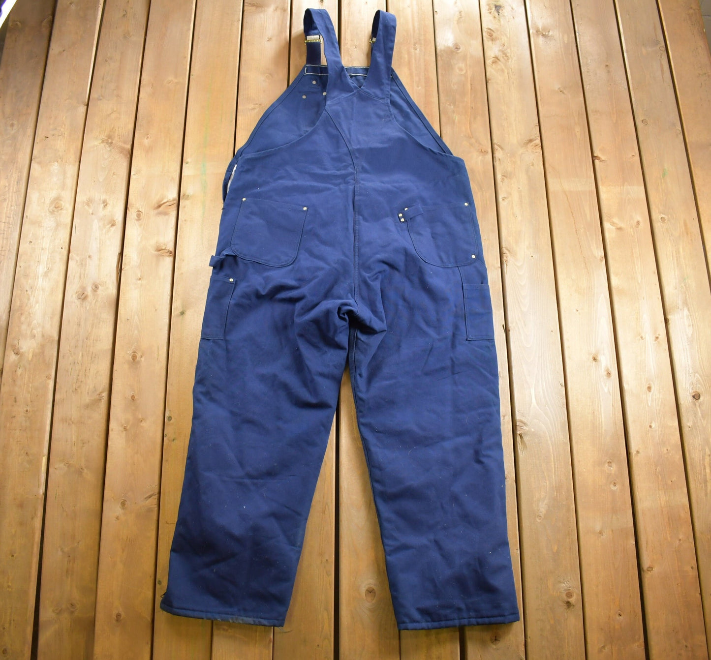 Vintage 1980s Carhartt Blue Canvas Double Knee Overalls / Thermal Lined / Utility Overalls / Vintage Workwear / Coverall / Union Made in USA