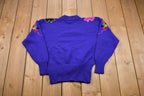 Vintage 1990s Embroidered Leaf Knitted Sweater