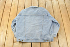 Vintage 1990s Wrangler Workwear Distressed Denim Trucker Jean Jacket Men's XL