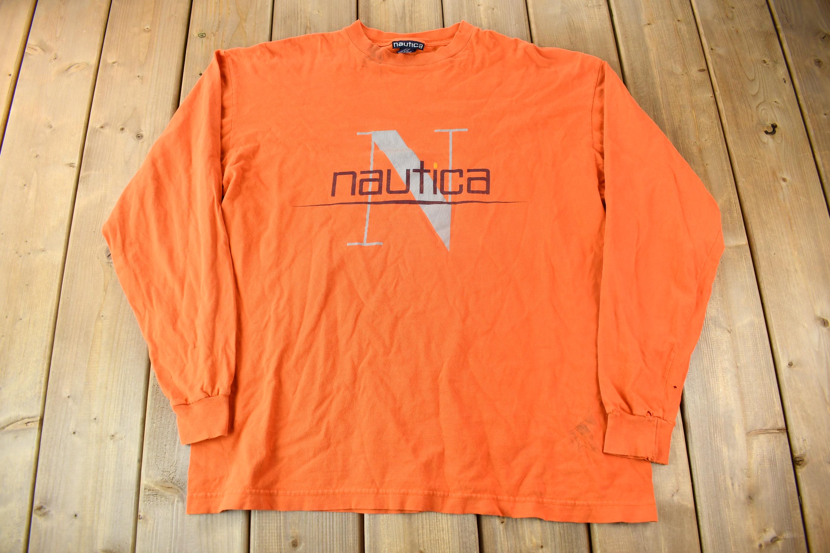 Vintage 1990s Nautica Long Sleeve Graphic T-Shirt