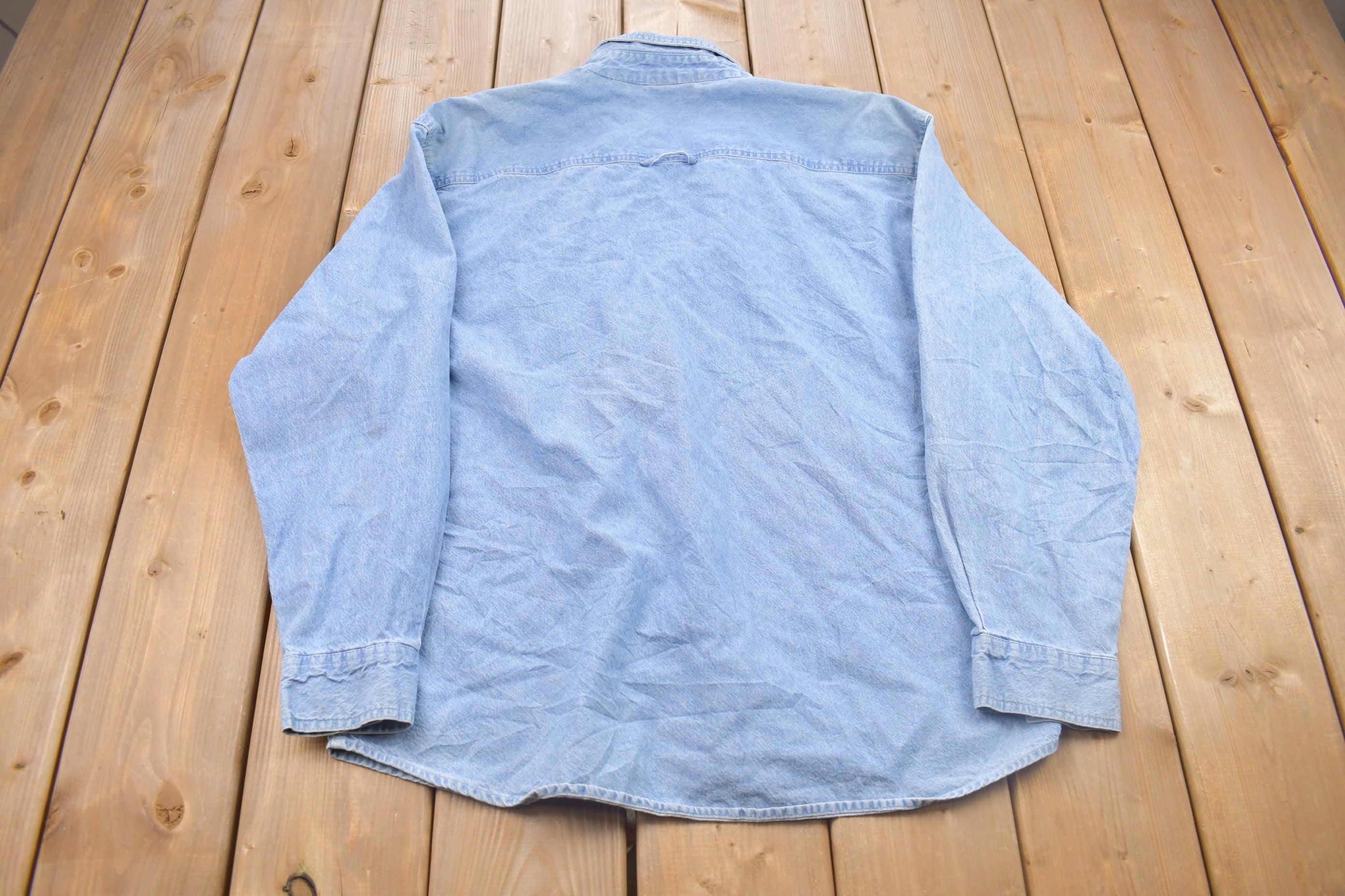 Vintage 1990s Halo Casuals Denim Button Up Shirt