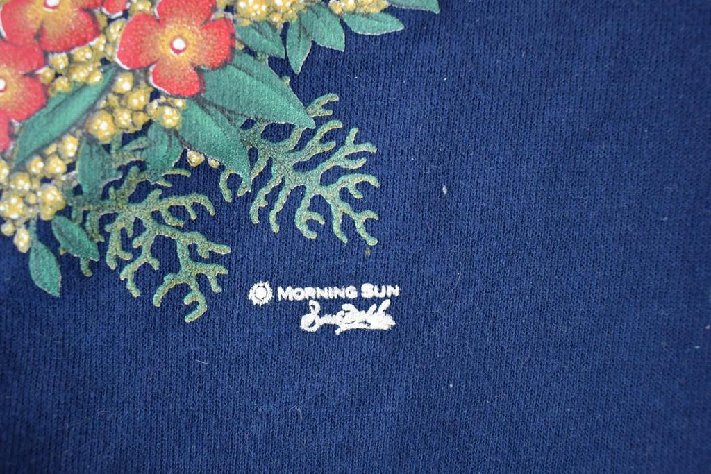 Vintage 1990s Morning Sun Double Collared Cardinal And Birds Crewneck