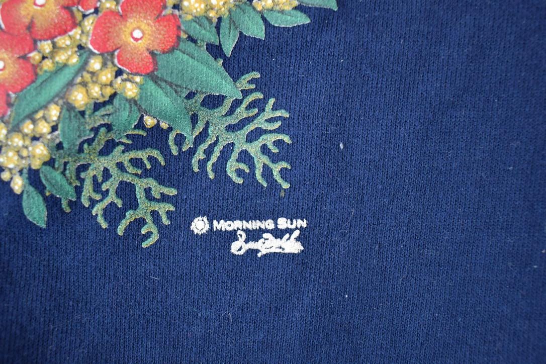 Vintage 1990s Morning Sun Double Collared Cardinal And Birds Crewneck