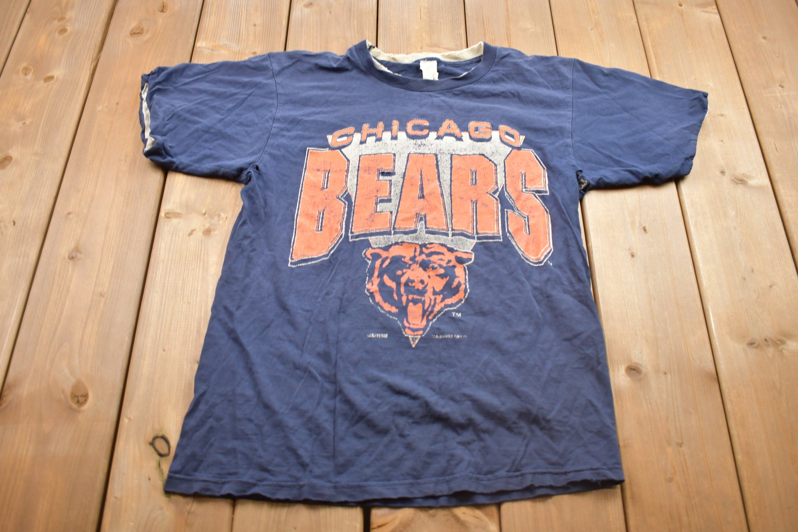 Vintage 1993 Double Collar Chicago Bears NFL Graphic T-Shirt