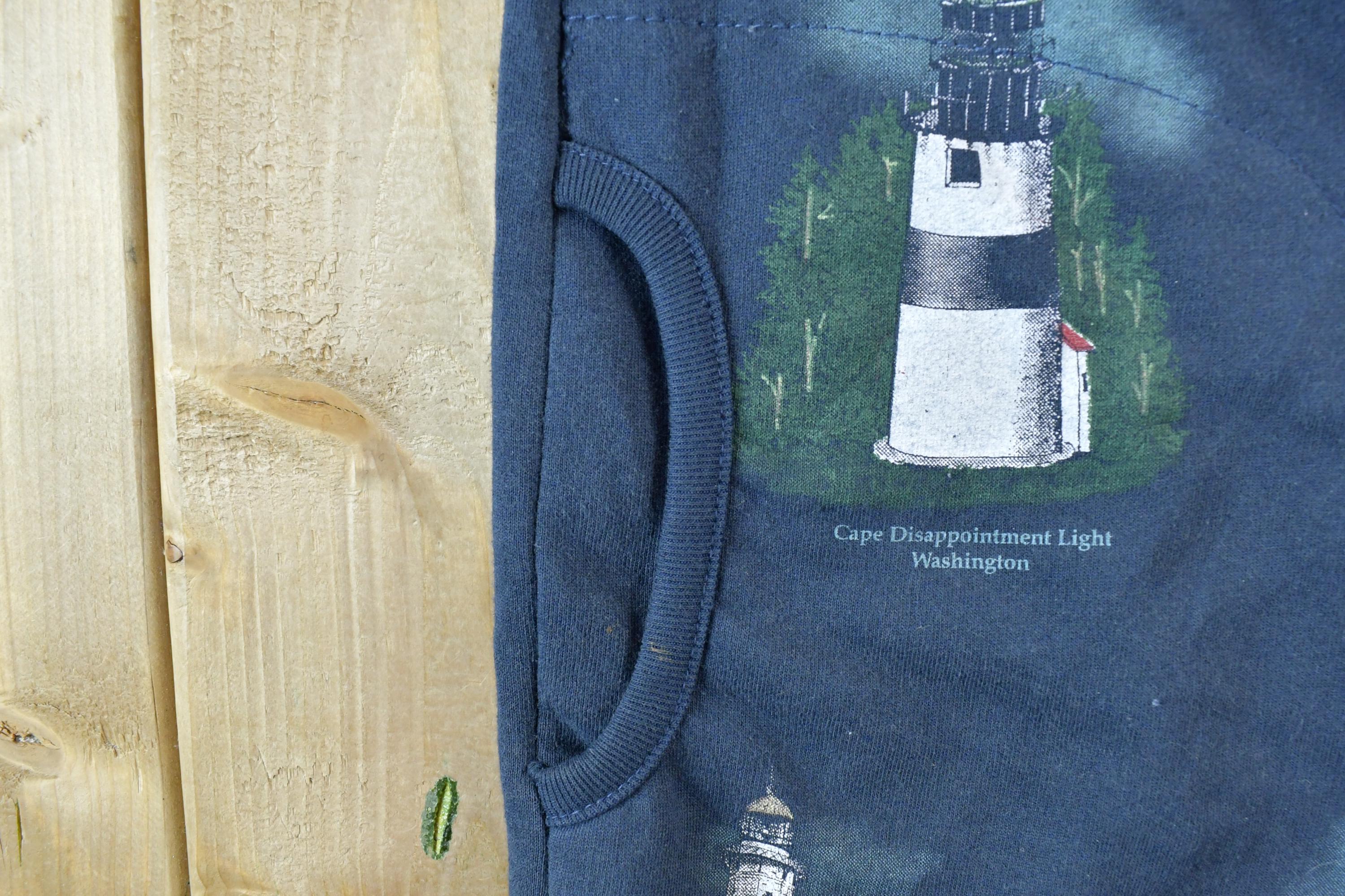 Vintage 1990s Art Unlimited AOP Lighthouses Crewneck Sweatshirt Made In USA Mens L