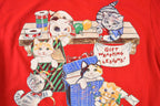 Vintage 1990s Nutcracker Plus Size Cute Christmas Kitty Double Collar Graphic Print Crewneck Sweatshirt Womens XL