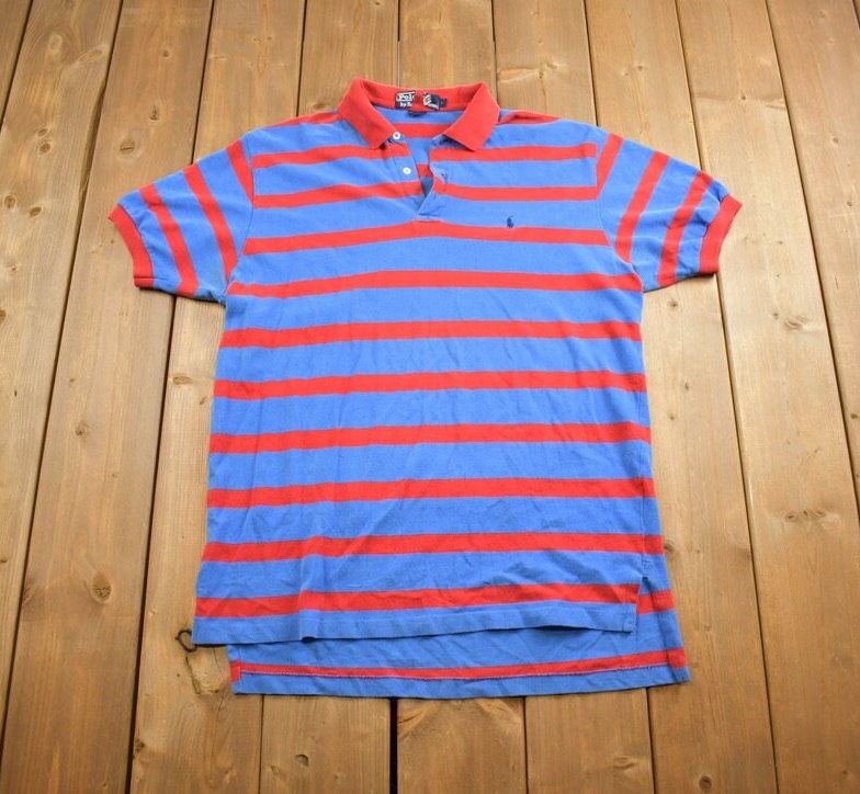 Vintage 1990s Ralph Lauren Striped Short Sleeve Button Up Shirt