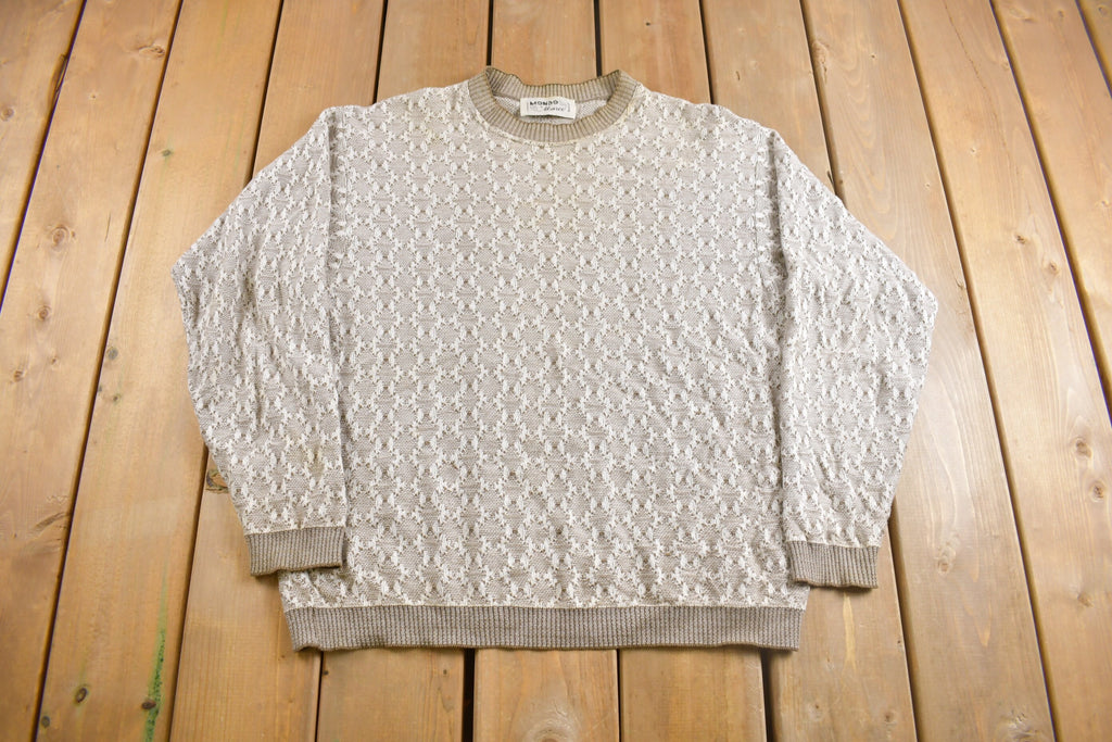 Vintage 1980s Mondo & Marco Abstract Knit Crewneck Sweater