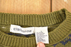 Vintage 1990s Claiborne Abstract Striped Knit Crewneck Sweater Women's XL