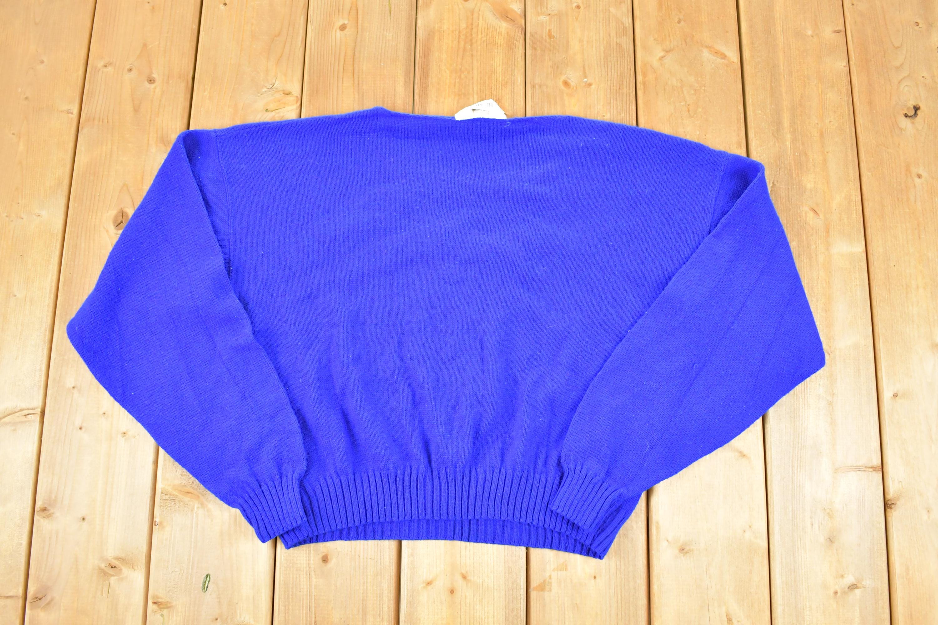 Vintage 1980s Blair Floral Knit Crewneck Sweater Women's XL