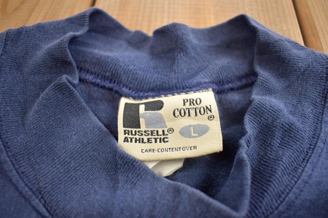 Vintage 1990s Blank Russell Athletic Pro Cotton Long Tee Crewneck Made In USA
