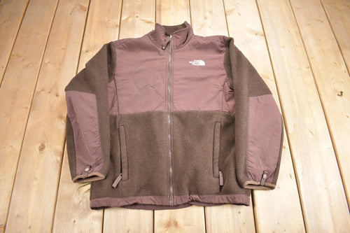 Vintage 1990s Brown The North Face Denali Fleece Girls Sweater / Full Zip / TNF / Streetwear / Athleisure / Outdoorsman / Brown Fleece