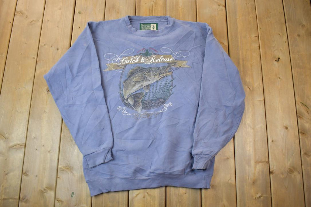Vintage 1990s Snowshoe Thompson Catch And Release Fishing Crewneck