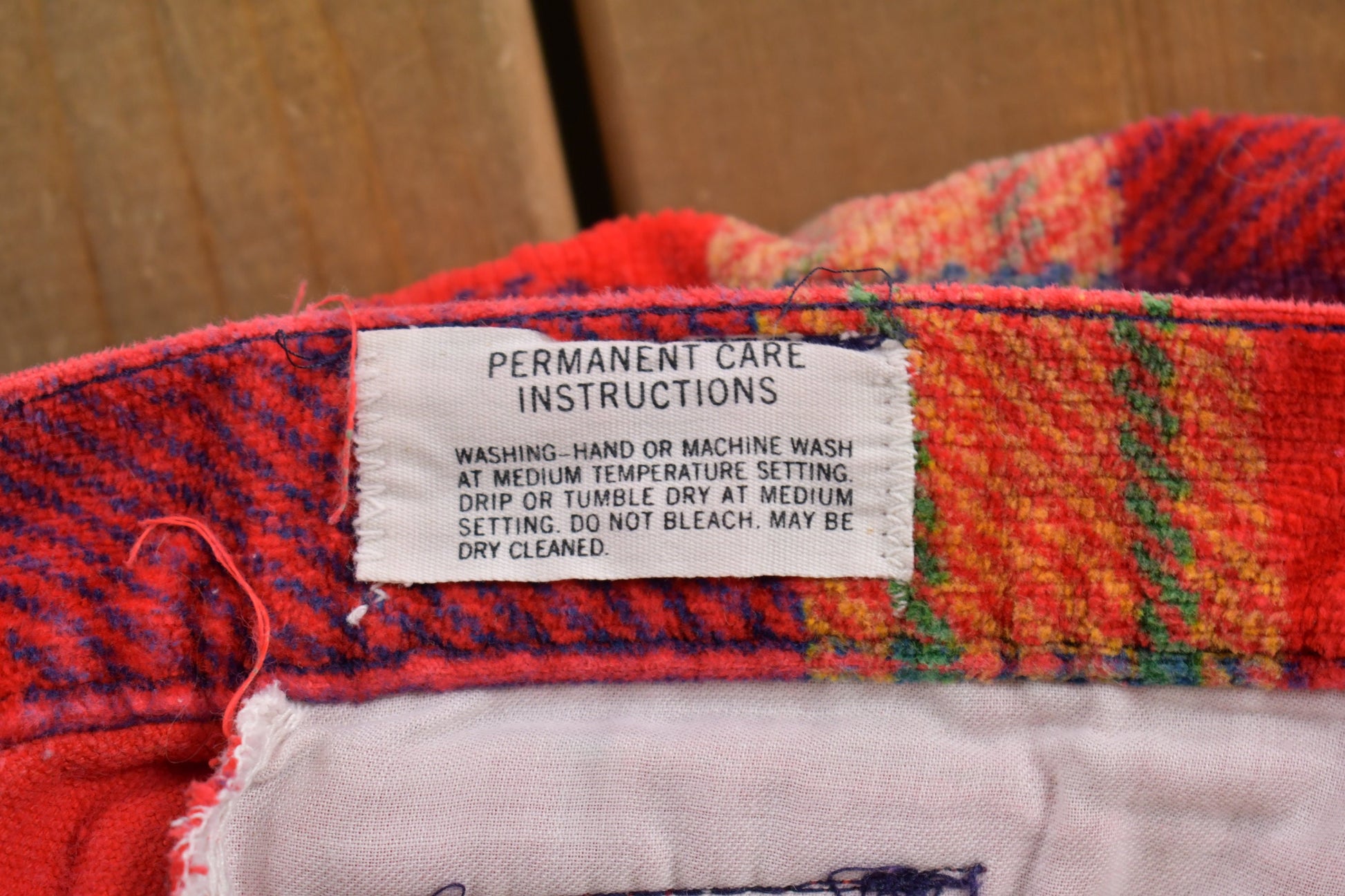 Vintage 1970s Wright Flared Plaid Pants Size 28 x 27.5