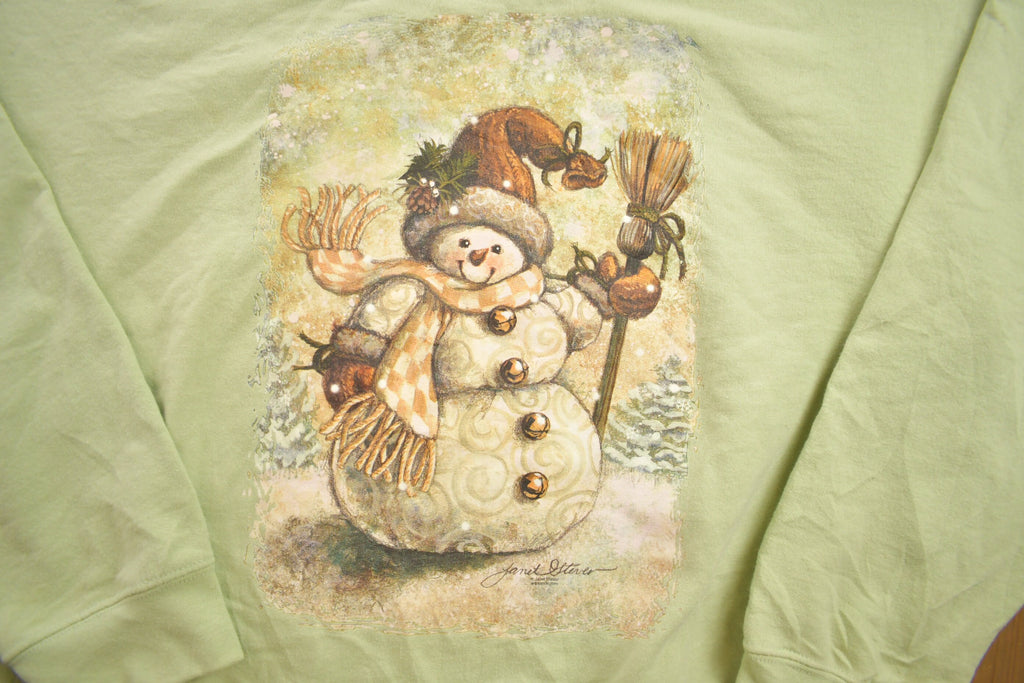 Vintage 1990s Cute Snowman Themed Crewneck Sweatshirt