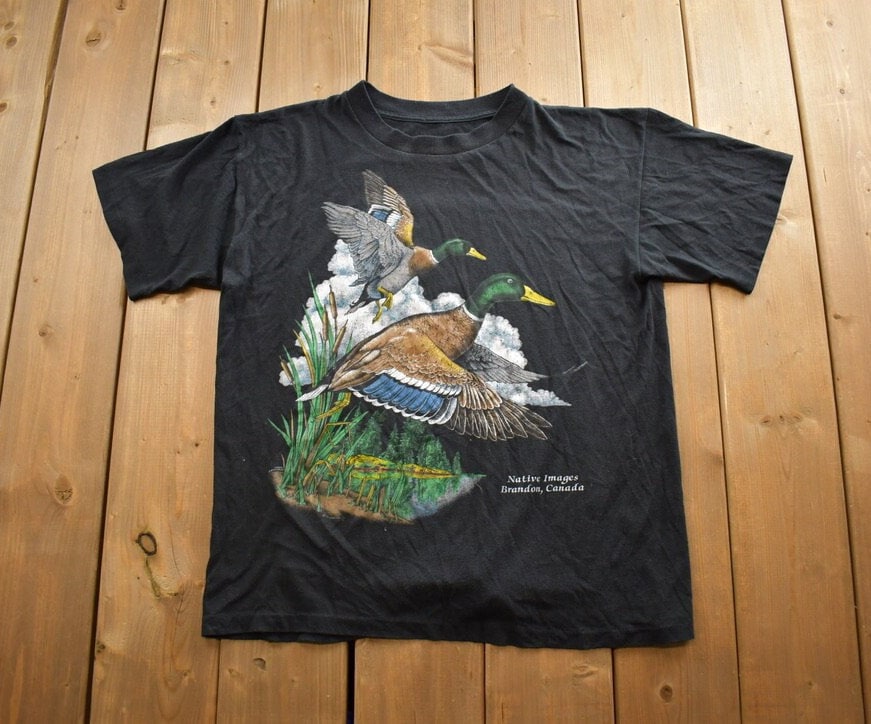 Vintage 1990s Brandon Canada Native Images Ducks Souvenir Travel T Shirt