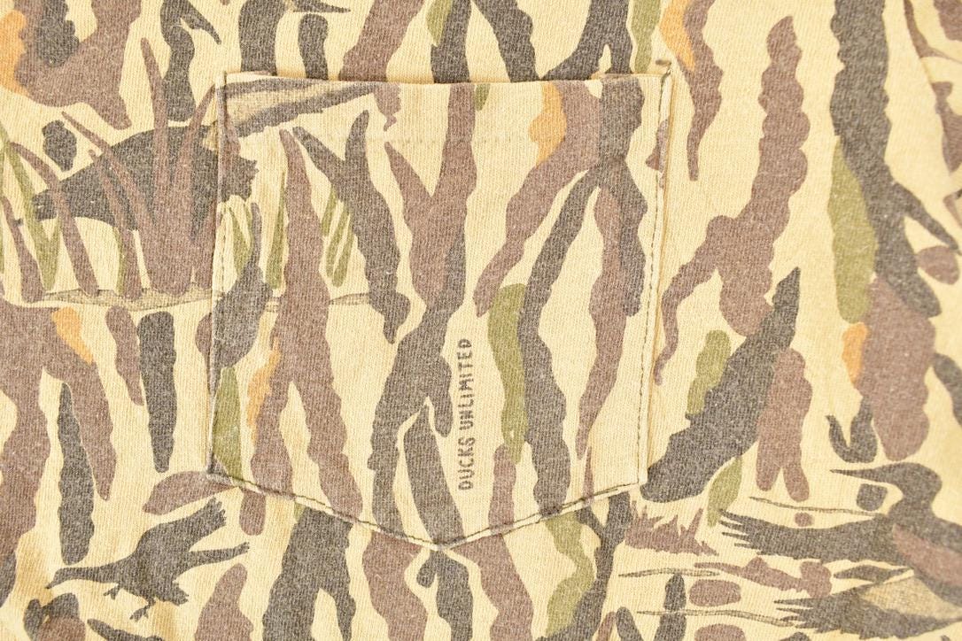 Vintage 1990s Rattlers Brand Ducks Unlimited AOP Camo T-Shirt Women's L