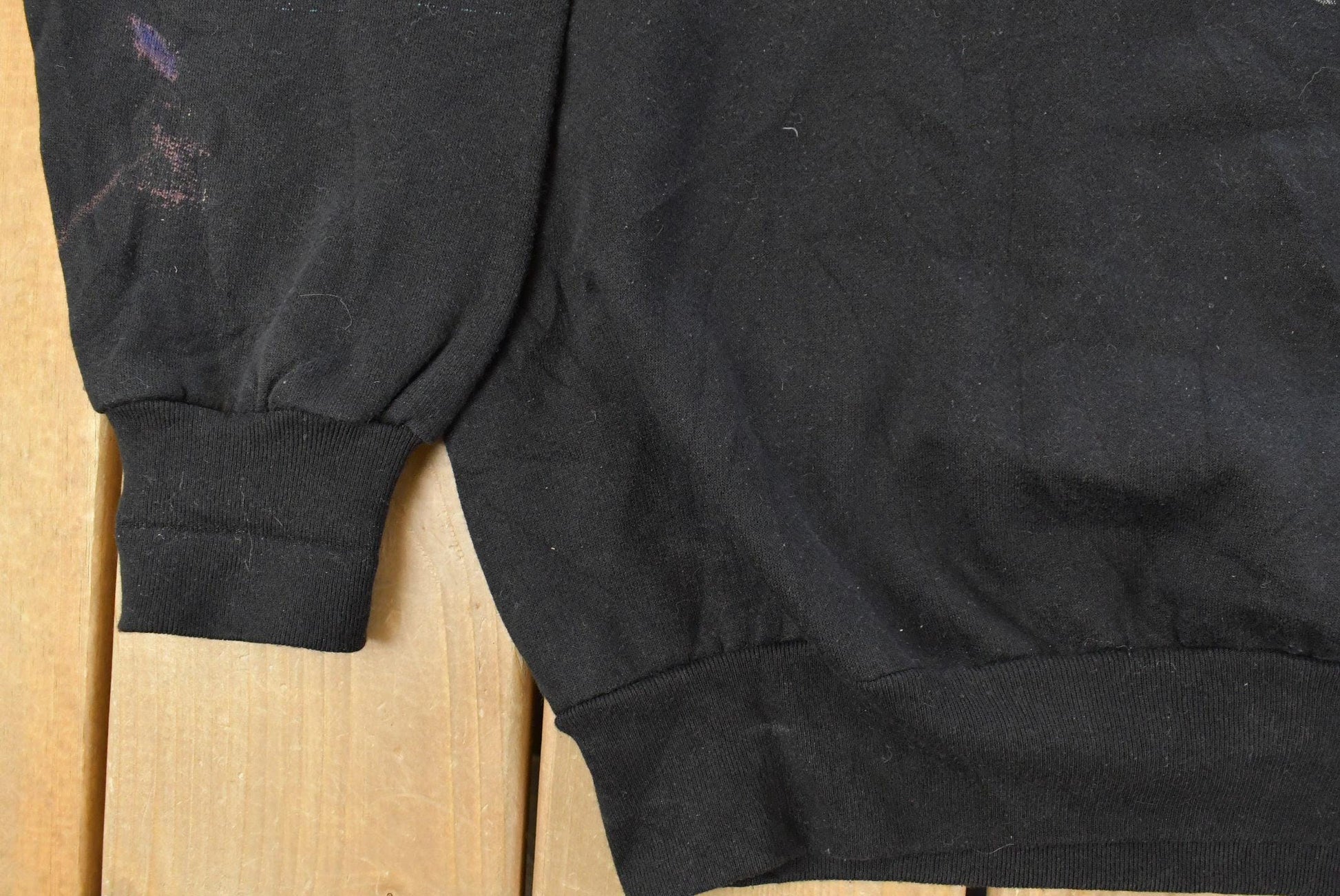 Vintage 1990s Artisans Wolf Graphic Henley Crewneck Sweatshirt Mens Large