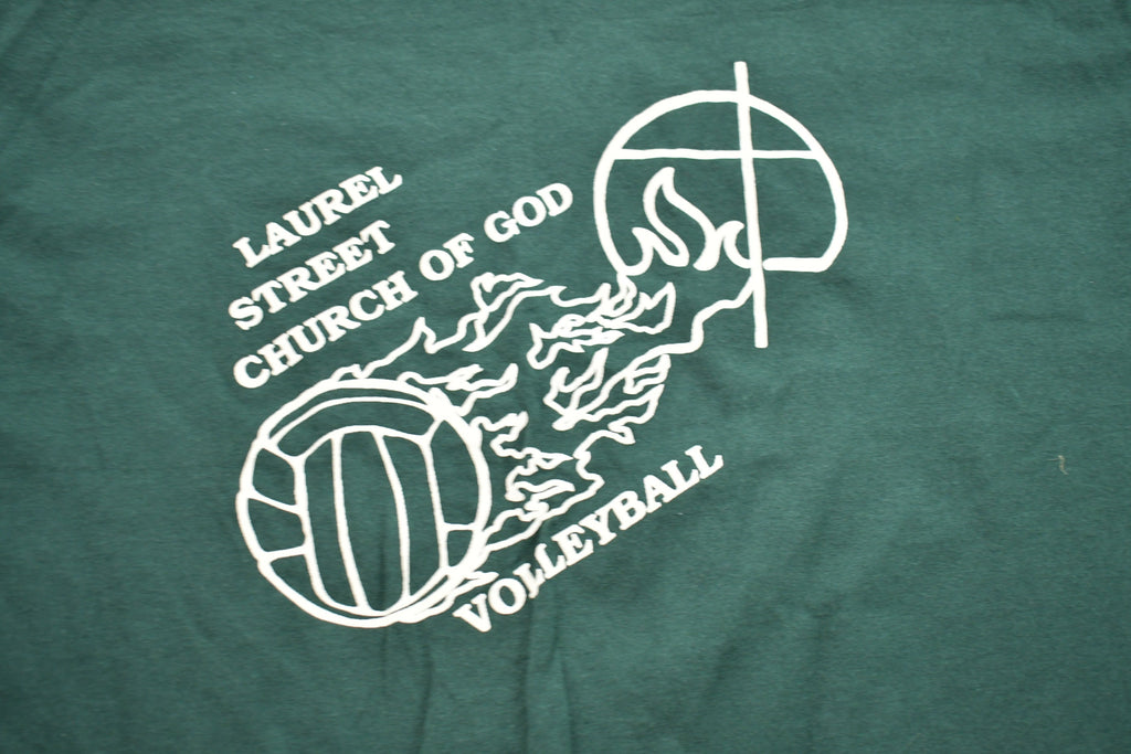 Vintage 1990s Laurel Street Church Of God Volleyball Graphic T-Shirt
