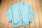 Vintage 1990s Evian Cable Knit Cardigan Sweater