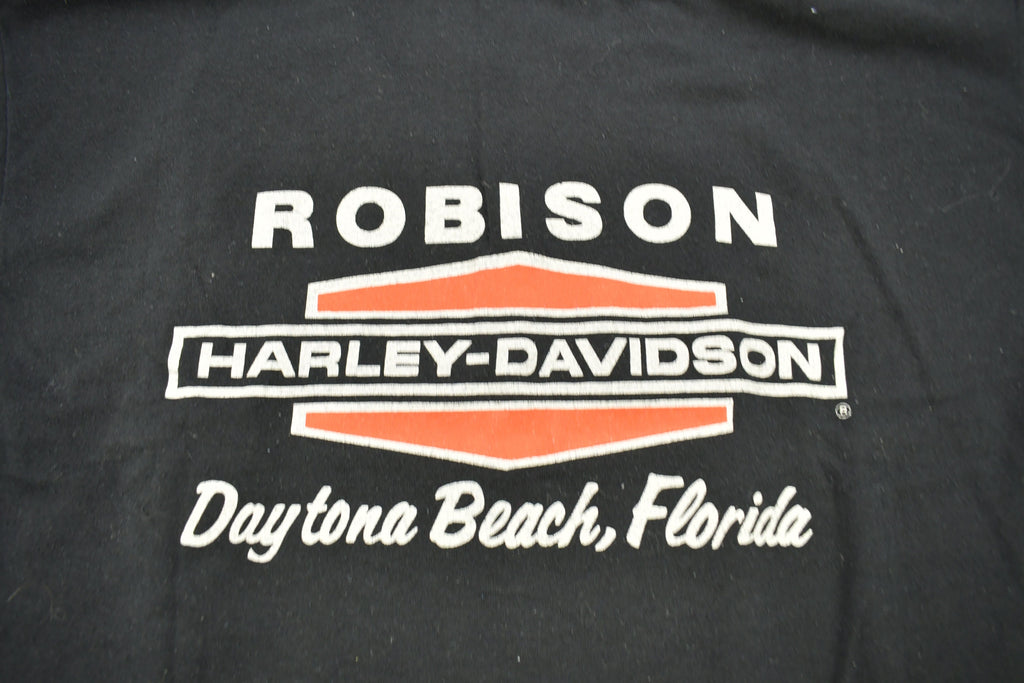Vintage 1990s Robinson's Harley Davidson Daytona Beach Florida V-Neck T-Shirt