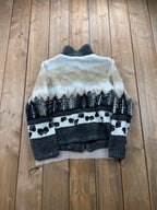 Vintage 1990s Outdoorsman Pattern Deep Pile Fleece Sweatshirt