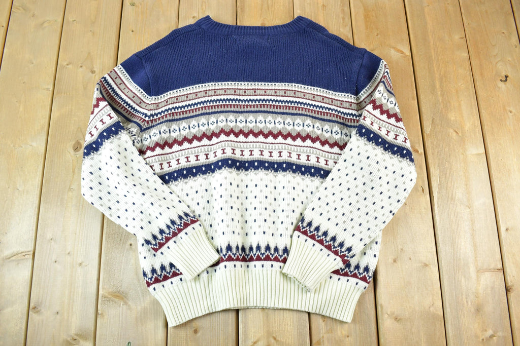 Vintage 1990s Youngbloods Knit Abstract Pattern Crewneck Sweater