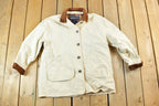Vintage 1990s Lands End Womens Plaid Lined Workwear Style Light Jacket