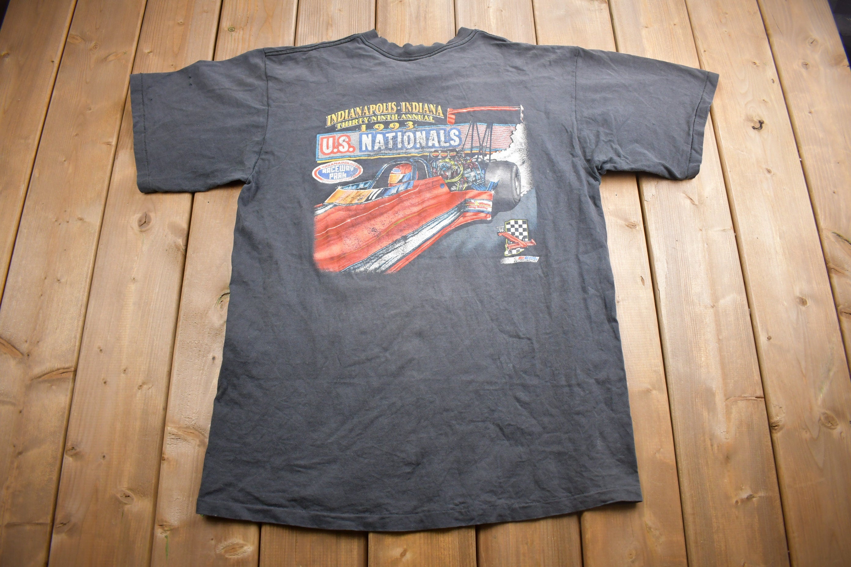 Vintage 1993 National Hot Rod Association Spring Nationals Graphic T Shirt