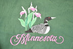 Vintage 1990s Minnesota Embroidered Loon Crewneck Sweatshirt Men's L