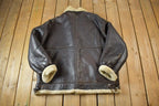 Vintage 1980s Authentic B3 Style Shearling Jacket Made In USA