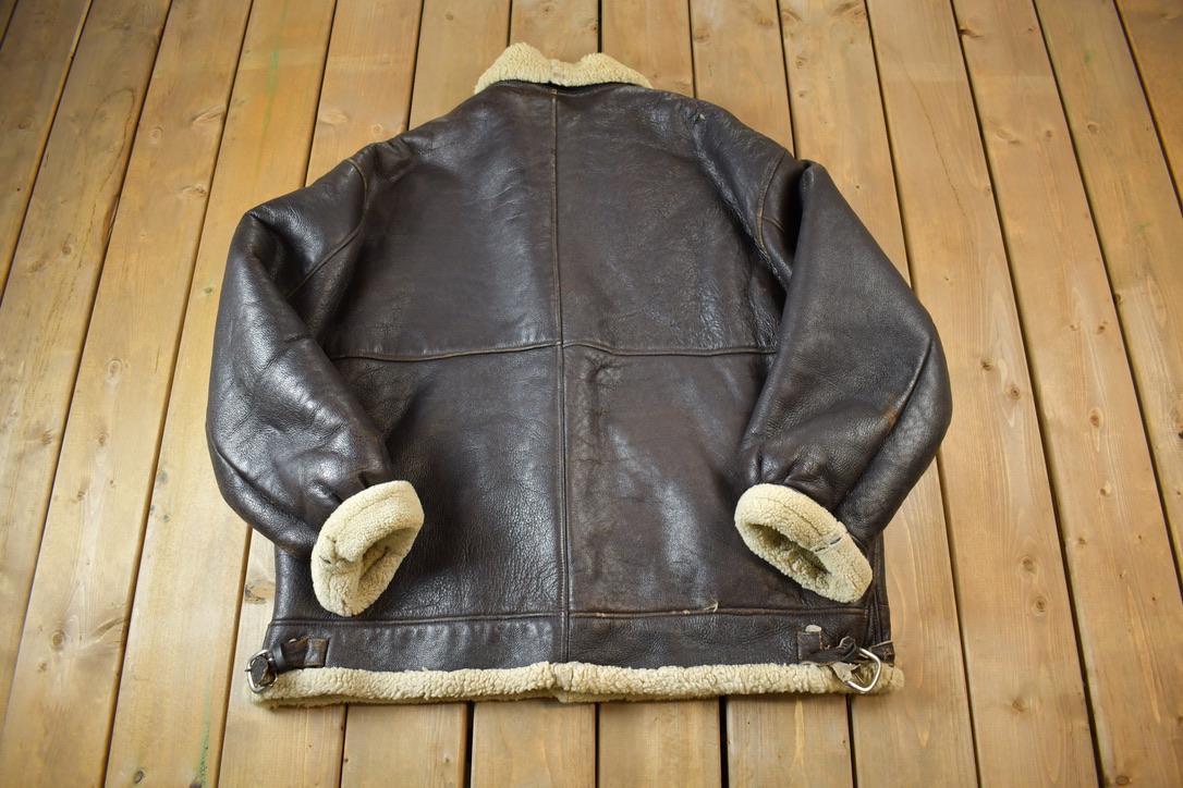 Vintage 1980s Authentic B3 Style Shearling Jacket Made In USA