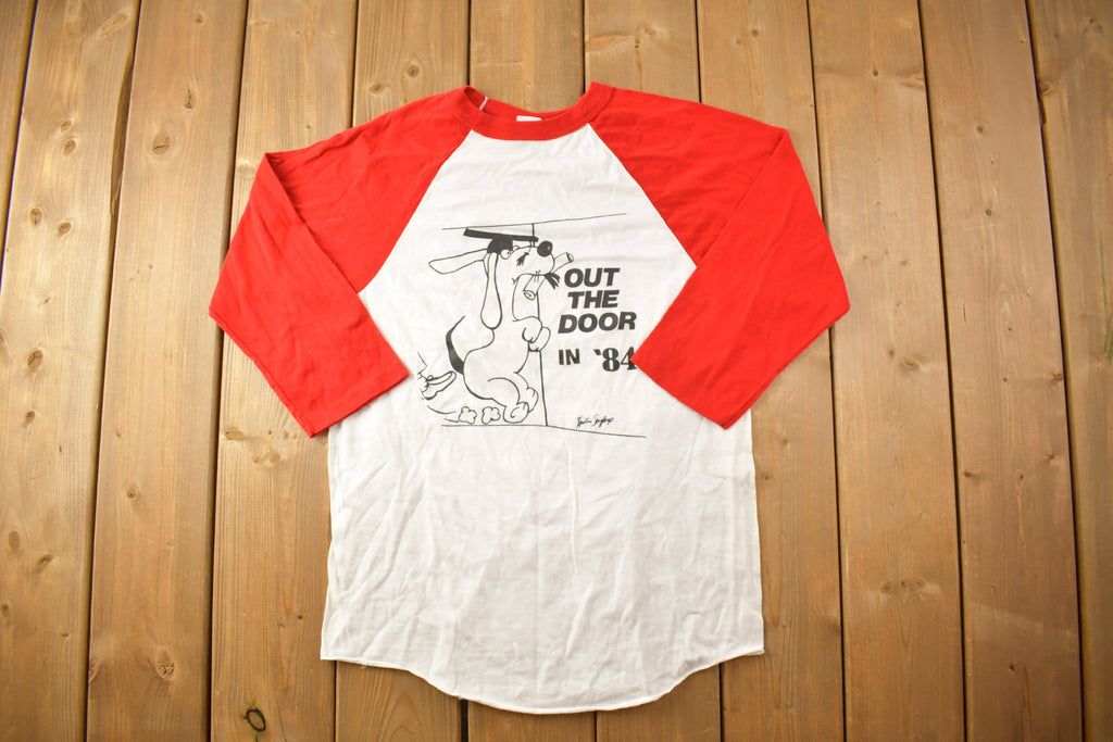 Vintage 1980s Out The Door In '84 Graduation Graphic T Shirt