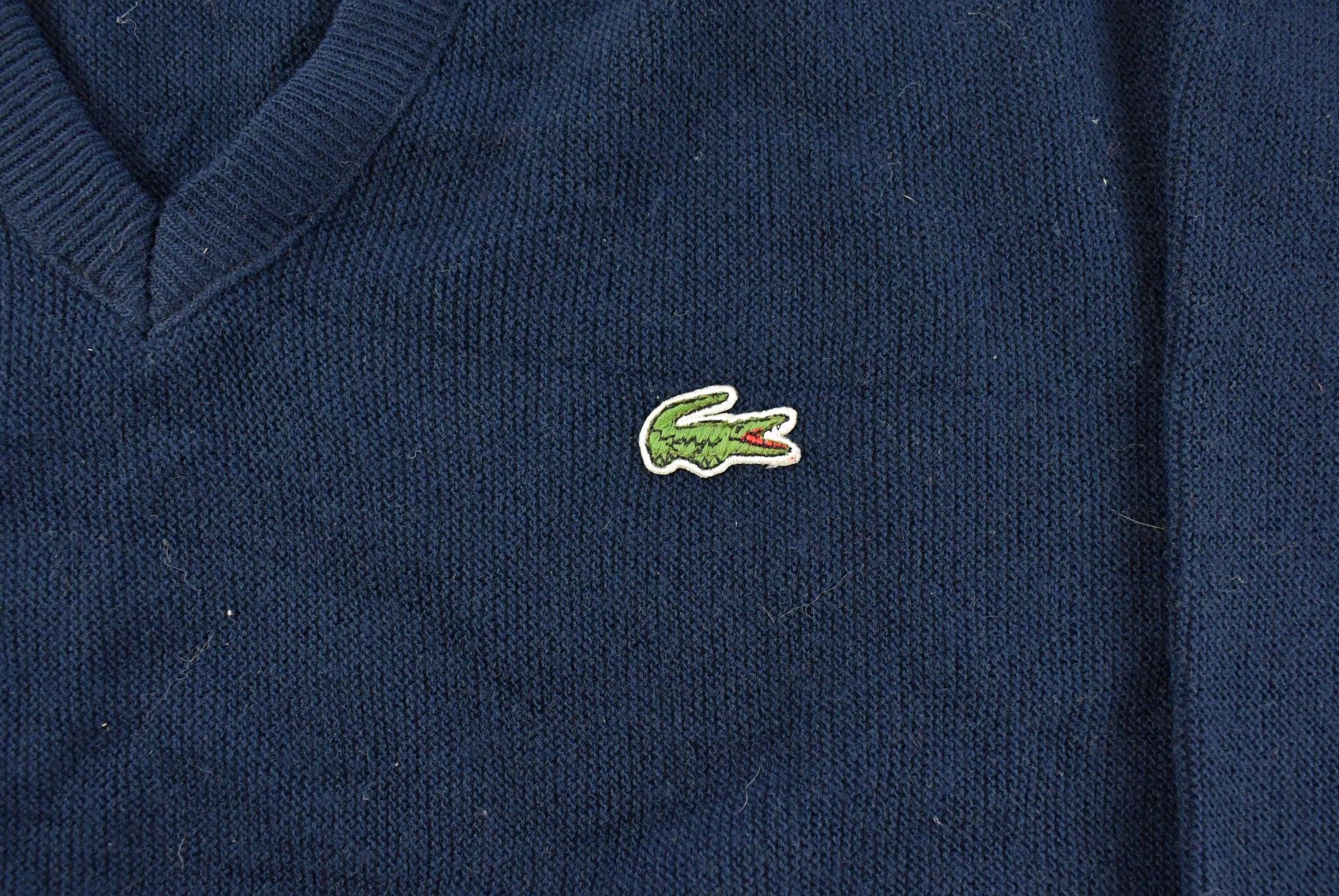 Vintage 1980s Izod Lacoste Knit V Neck Sweater Men's Medium