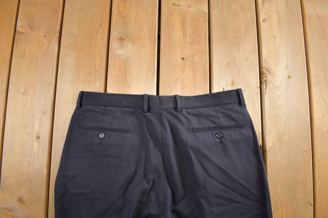 Vintage 1990s Black Dress Pants Size 34x30