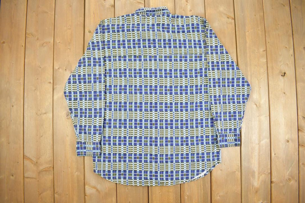 Vintage 1990s Global Mind Plaid Button Up Shirt
