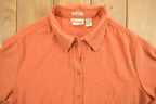 Vintage 1990s Blank Orange Button Up Shirt
